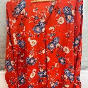 Floral Red and Blue women Blouse